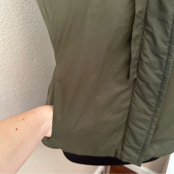 Eileen Fisher Khaki Army Green Down Puffer Sleeveless Vest Size L - Picture 5 of 15